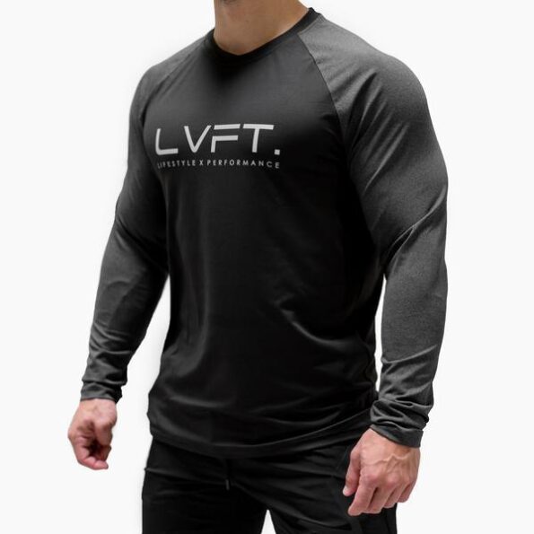 New sportsman muscular fashion sportswear sweat-absorbent fitness running exercise long-sleeved shirt2