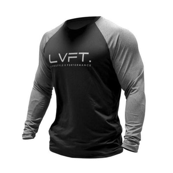 New sportsman muscular fashion sportswear sweat-absorbent fitness running exercise long-sleeved shirt4