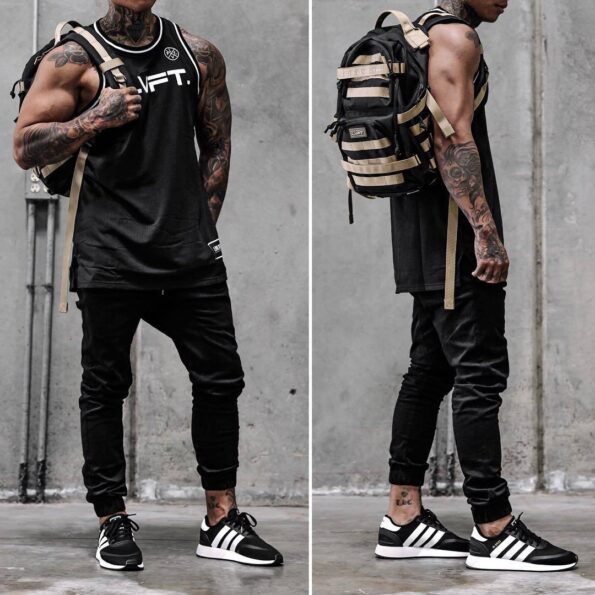 Sports and leisure men’s quick-drying vest fitness exercise basketball vest stitching muscular men’s fashion fitness clothing4